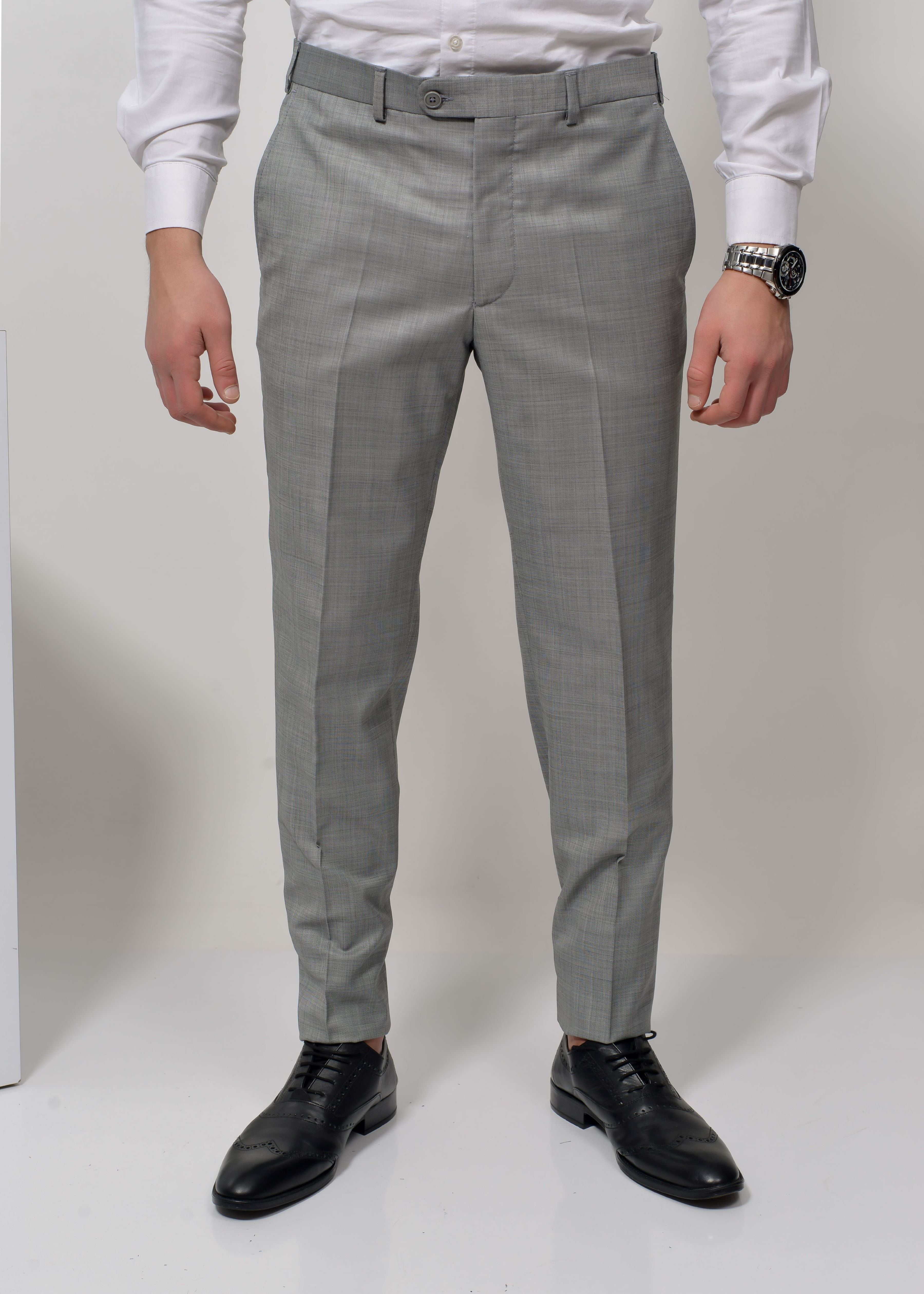 Pantalon Classique Gris Clair Fil-à-fil