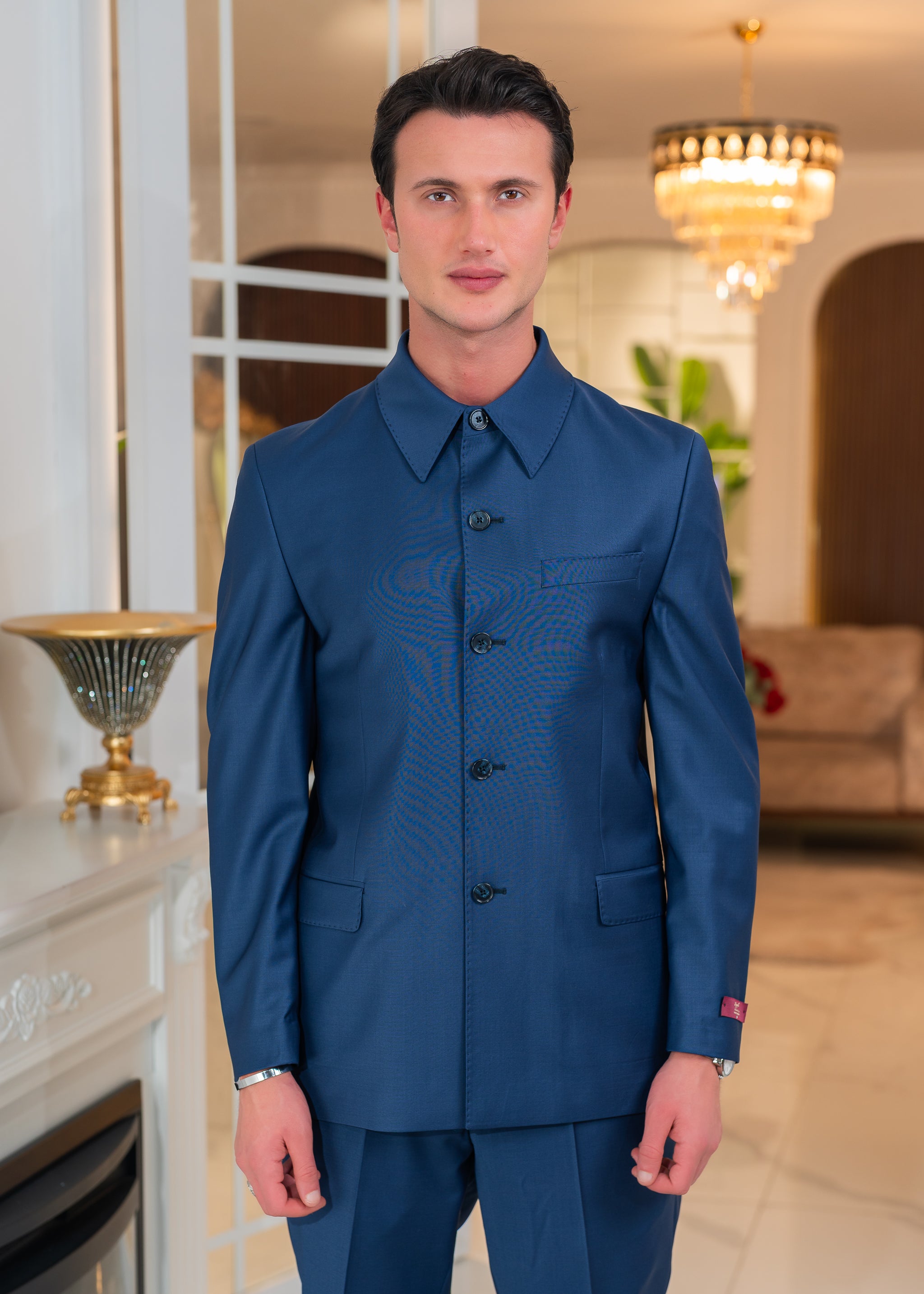 Safari à col chemise Bleu Saphir - Zignelli