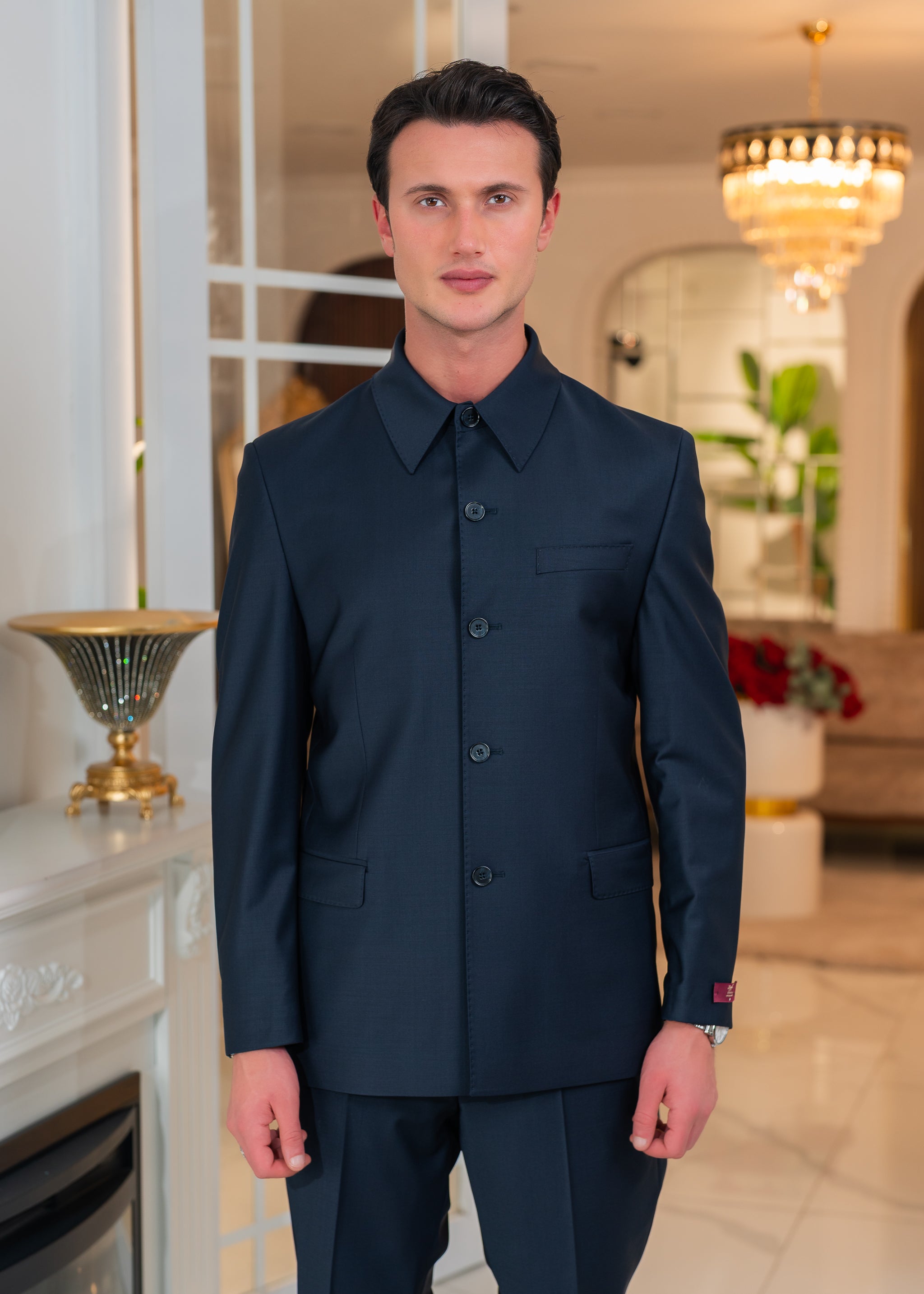 Safari à col chemise Bleu Nuit - Zignelli