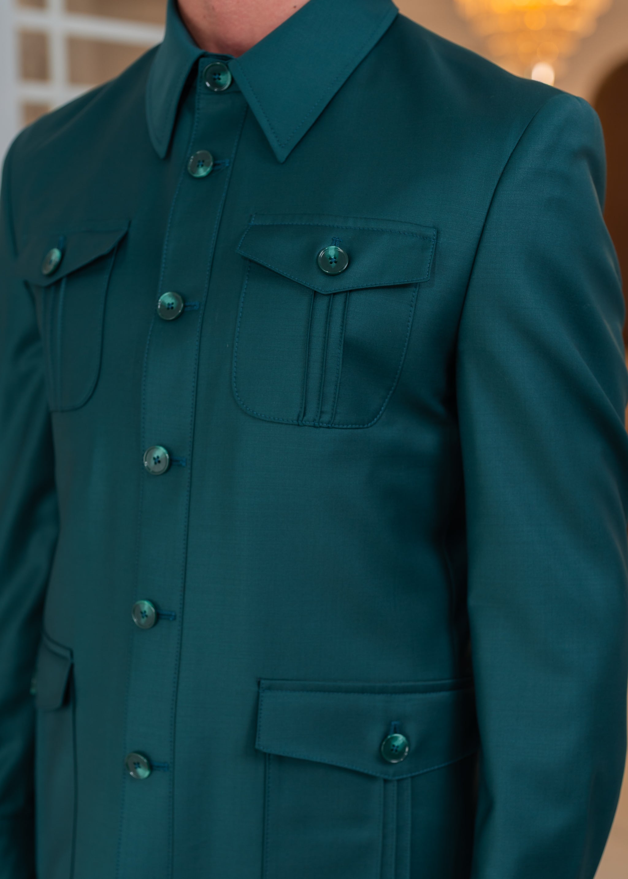 Safari à col chemise Vert Émeraude - Zignelli