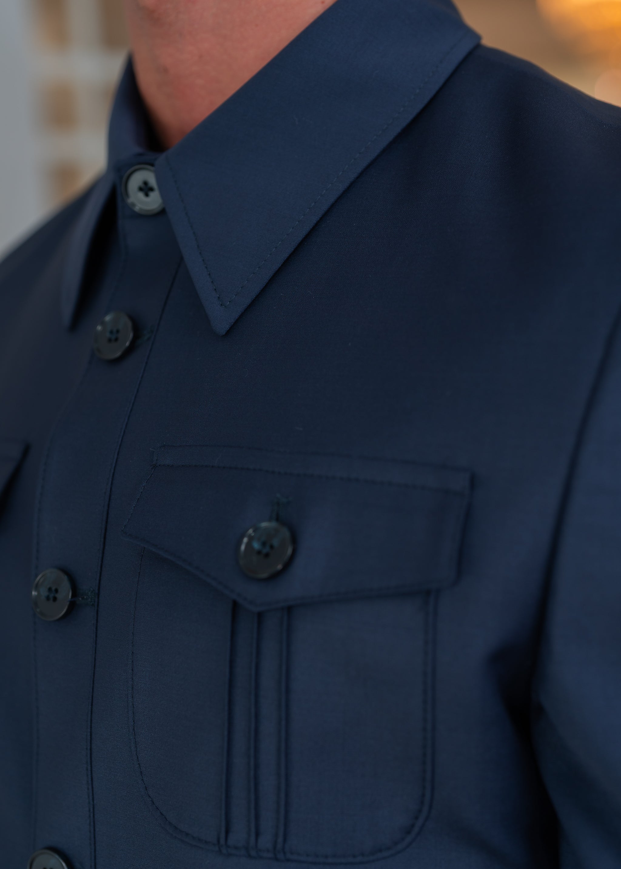 Safari à col chemise Bleu Marine - Zignelli