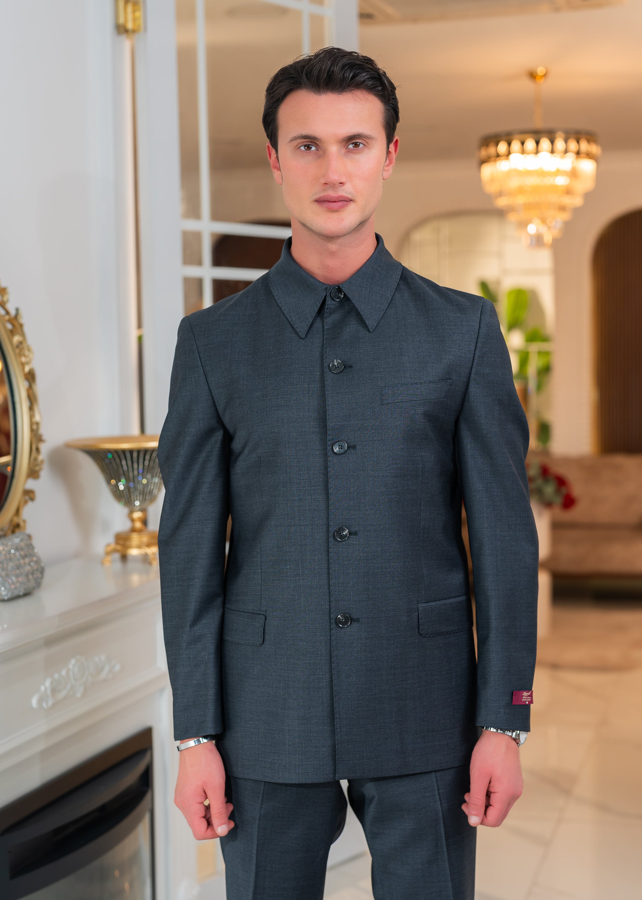 Safari à col chemise Gris Anthracite - Zignelli