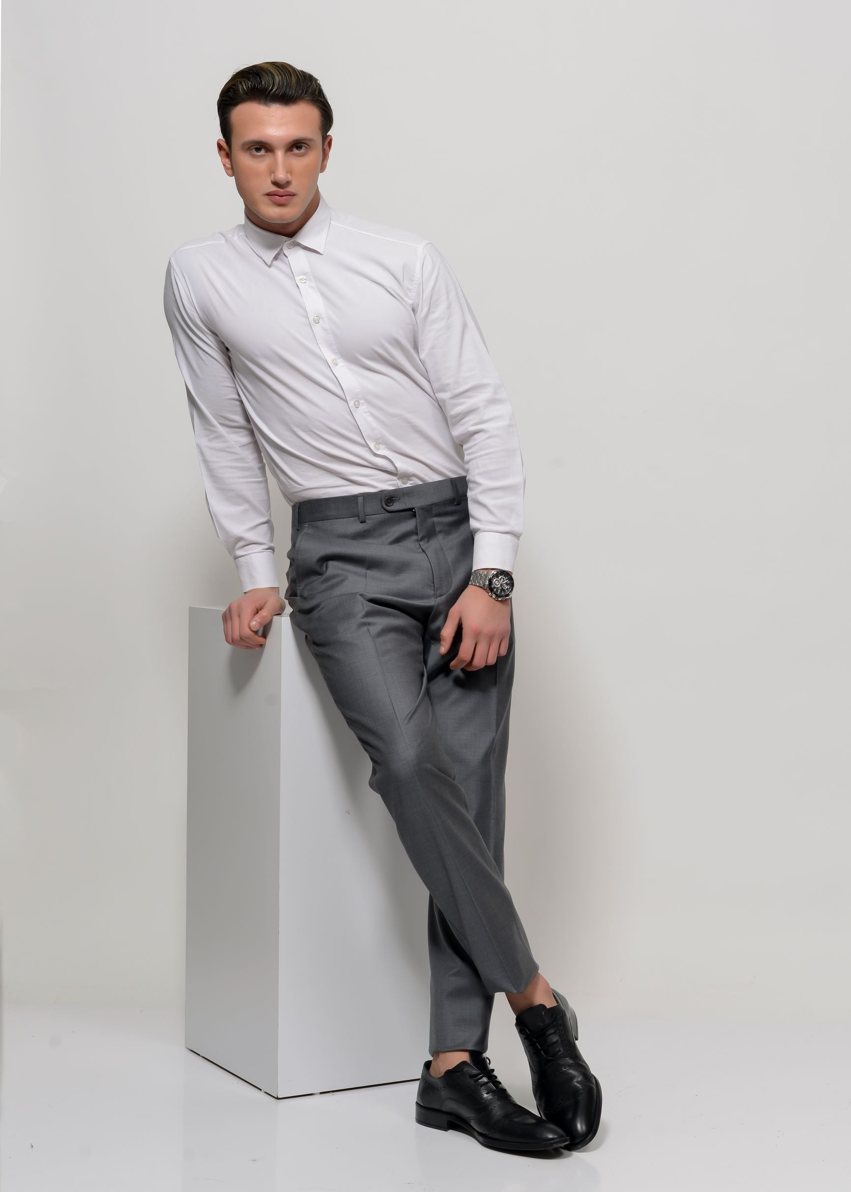 Pantalon Classique Gris Clair