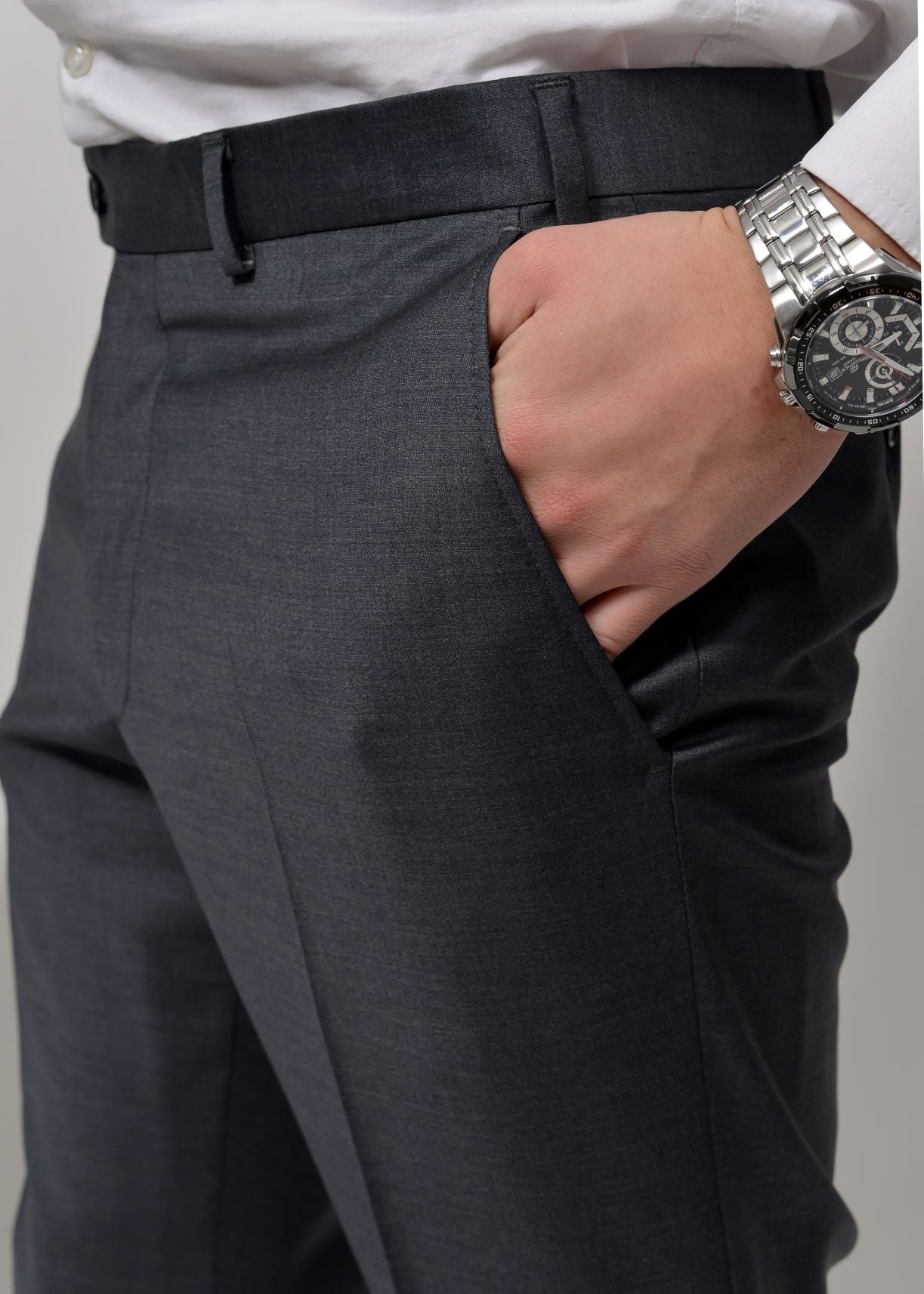 Pantalon Classique Gris Anthracite