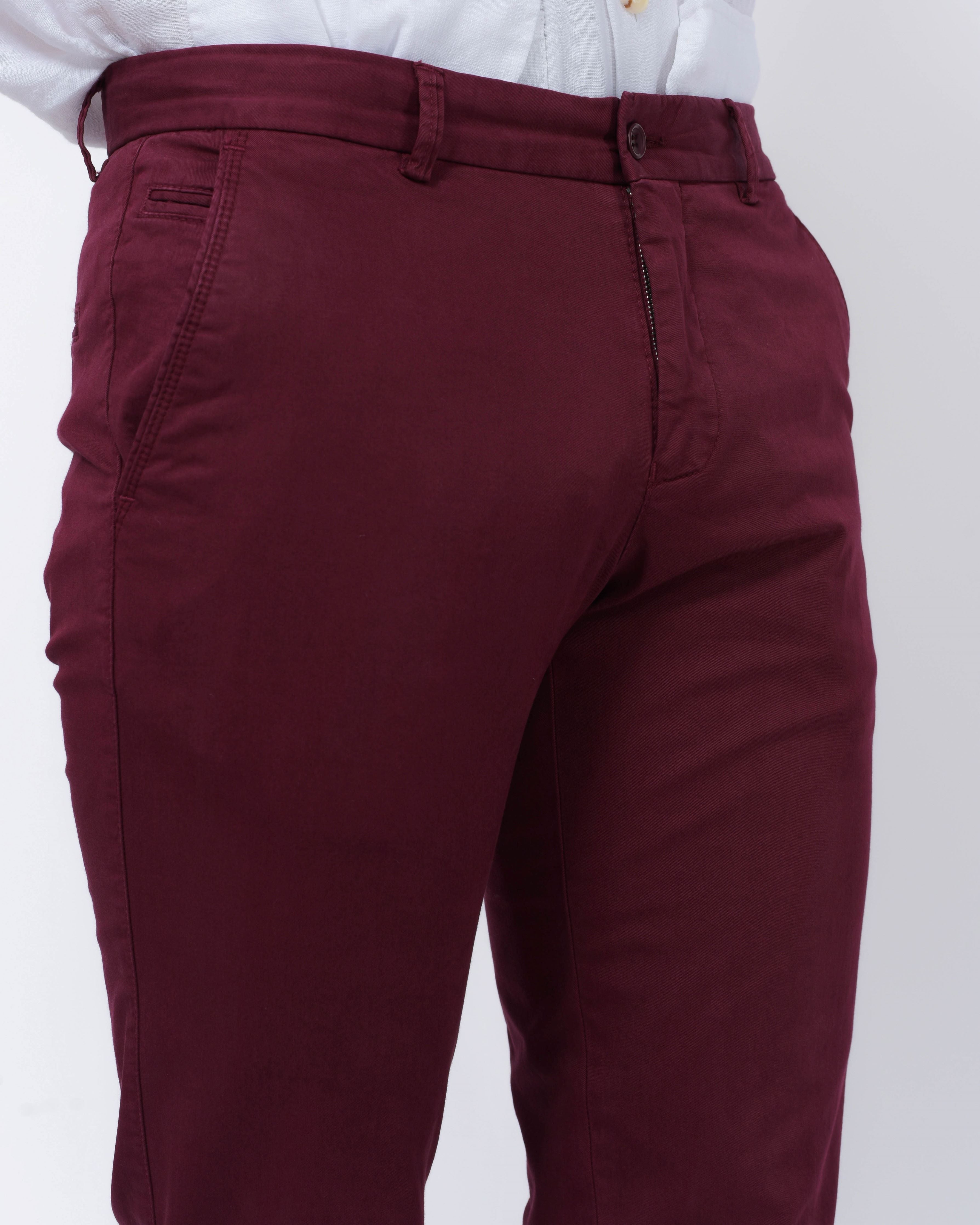 pantalon chino bordeau