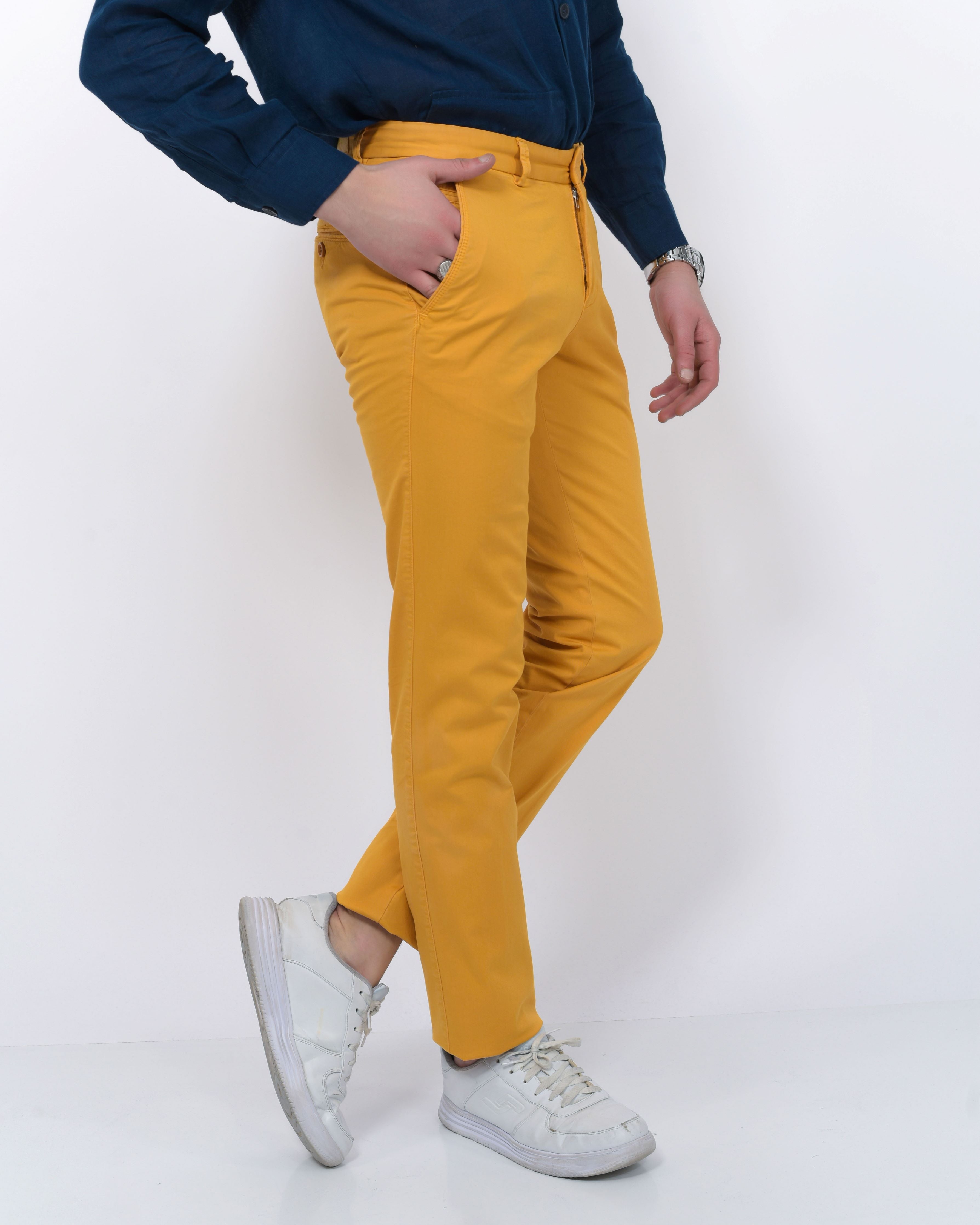 Pantalon chino jaune melon