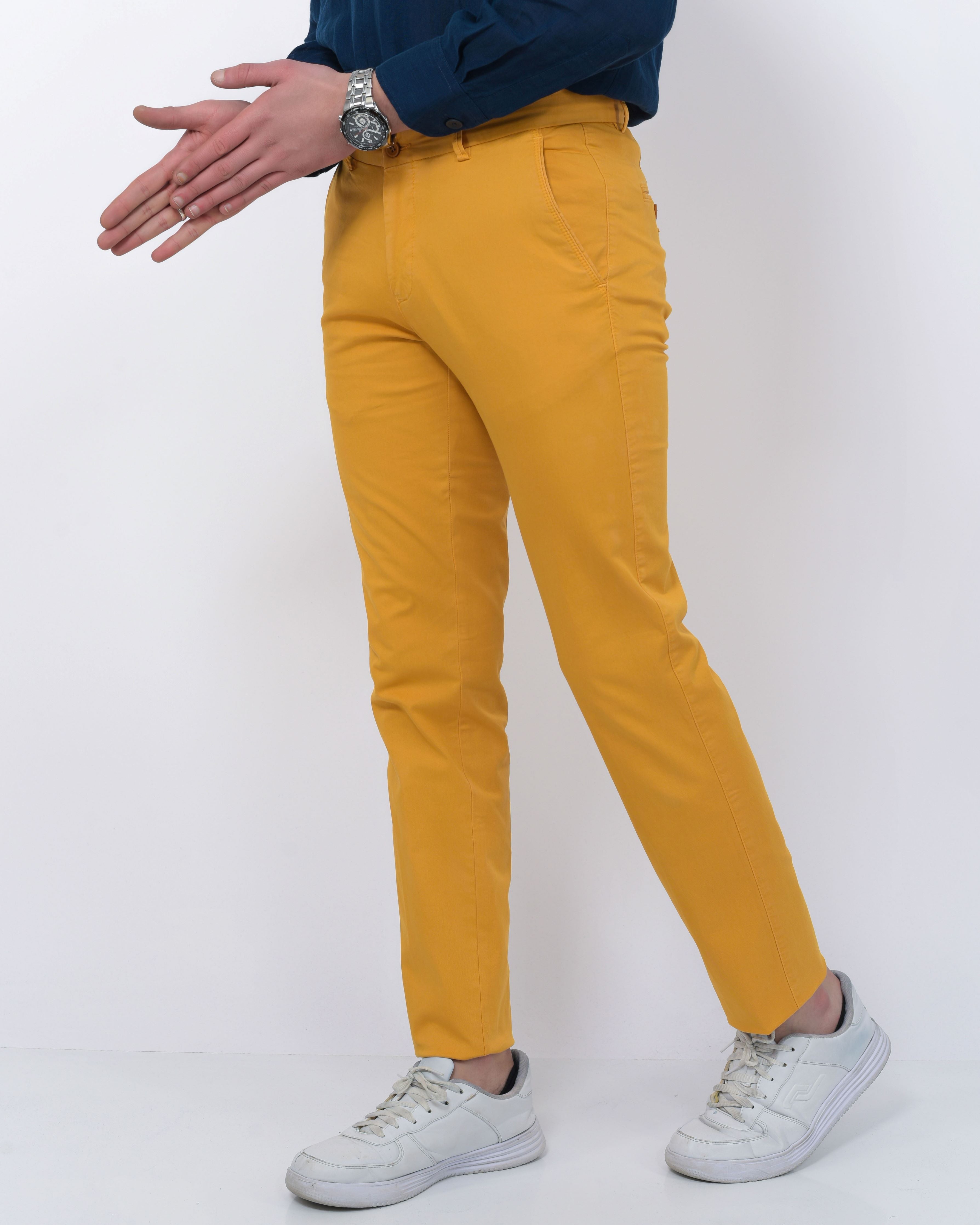 Pantalon chino jaune melon