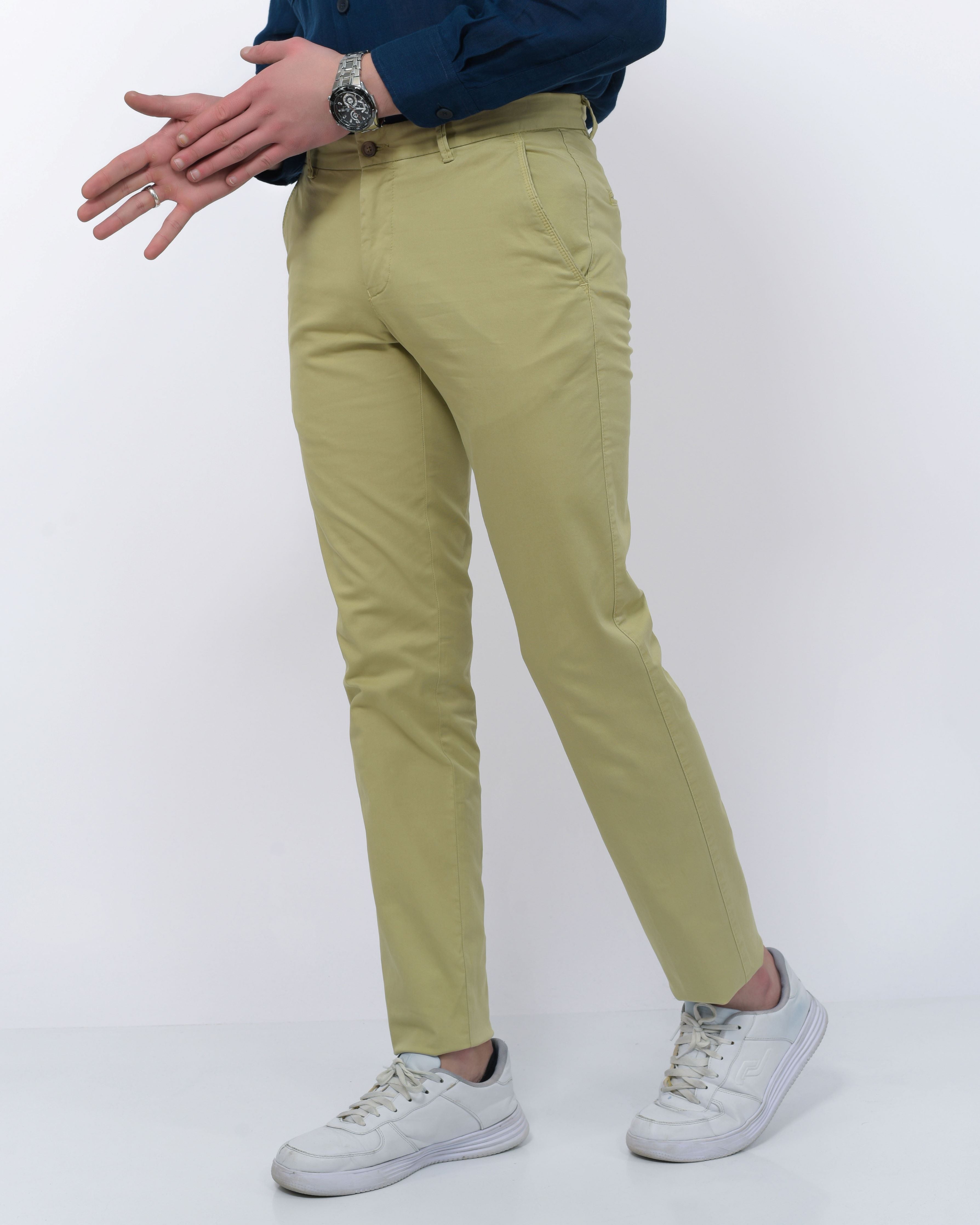 pantalon chino vert kaki